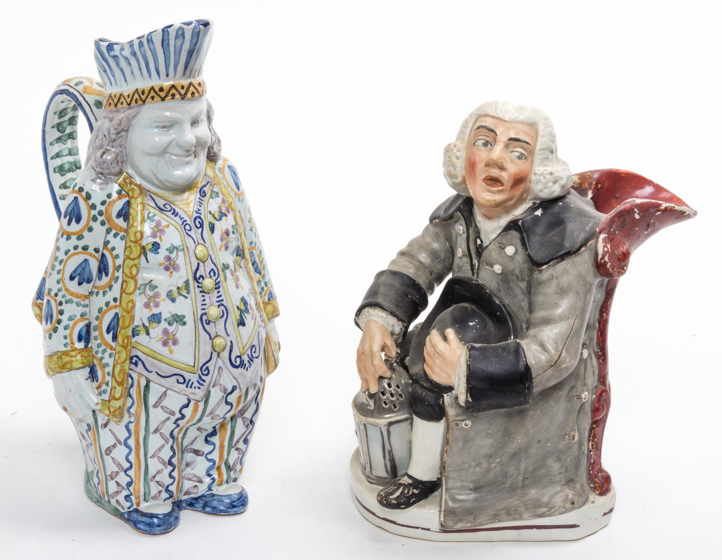 Two English Figural Pitchers Height of taller 11 inches. — 20TH CENTURY
