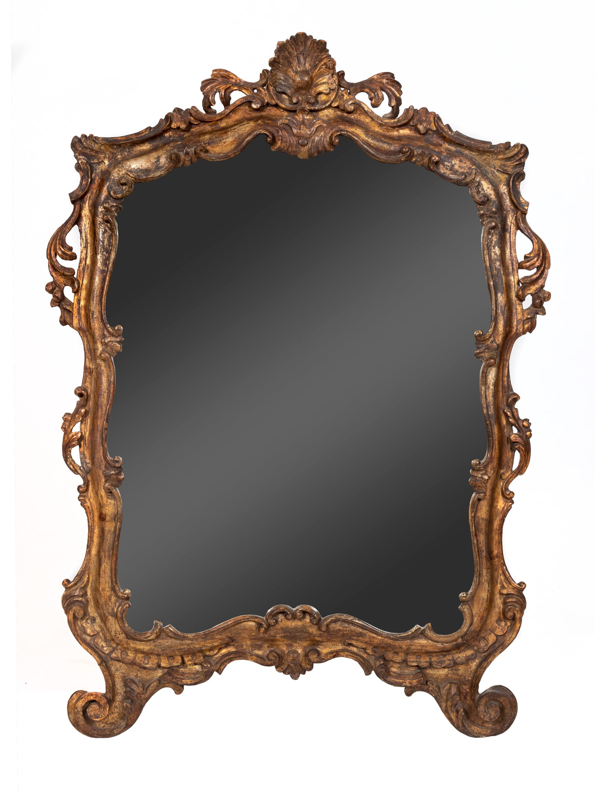 A Louis XV Style Carved Giltwood Mirror — LATE 18TH/EARLY 19TH CENTURY