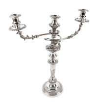 A Pair of Sheffield Plated Three-Light Candelabra — EARLY 20TH CENTURY