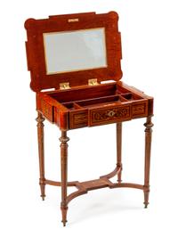 A French Bronze-Mounted Marquetry Work Table