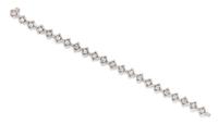 An 18 Karat White Gold and Diamond Bracelet, 9.65 dwts.