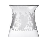 A Pair Of Cut And Etched Uncolored Glass Hurricane Globes