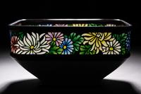 A Japanese Cloisonné-Enamel and Partial Plique-à-Jour Square Bowl
