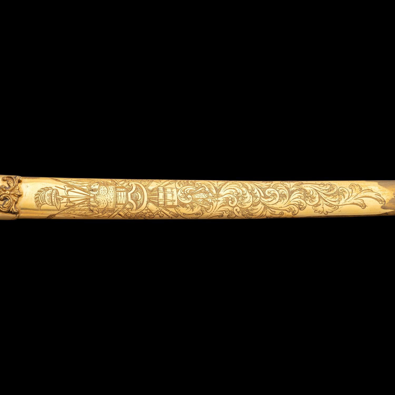 Exceptional Etched Blade Ames US Model 1850 Foot Officer Sword Presented to Colonel (General) Horace Lee & CDV - Published in Thillmann's Civil War Army Swords