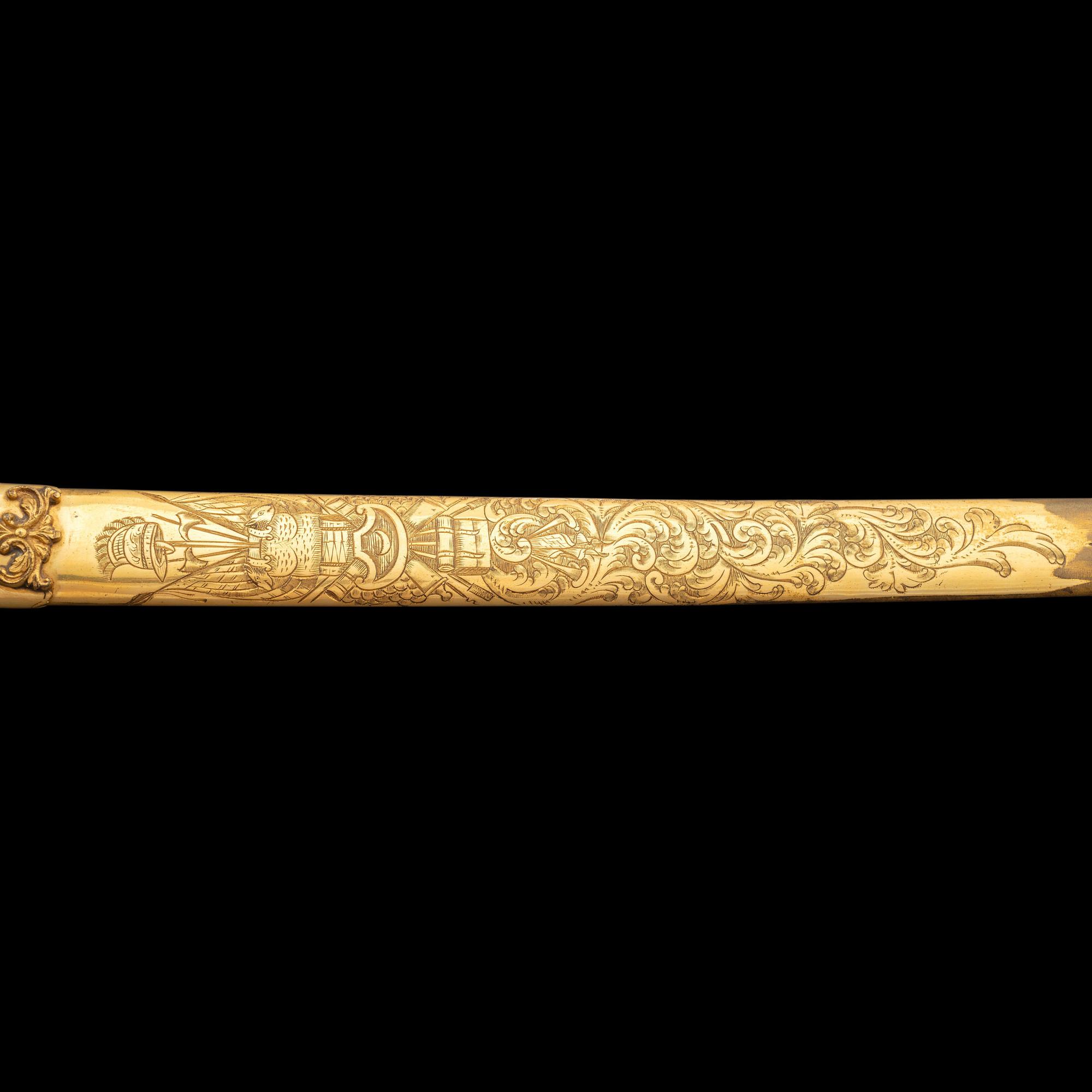Exceptional Etched Blade Ames US Model 1850 Foot Officer Sword Presented to Colonel (General) Horace Lee & CDV - Published in Thillmann's Civil War Army Swords
