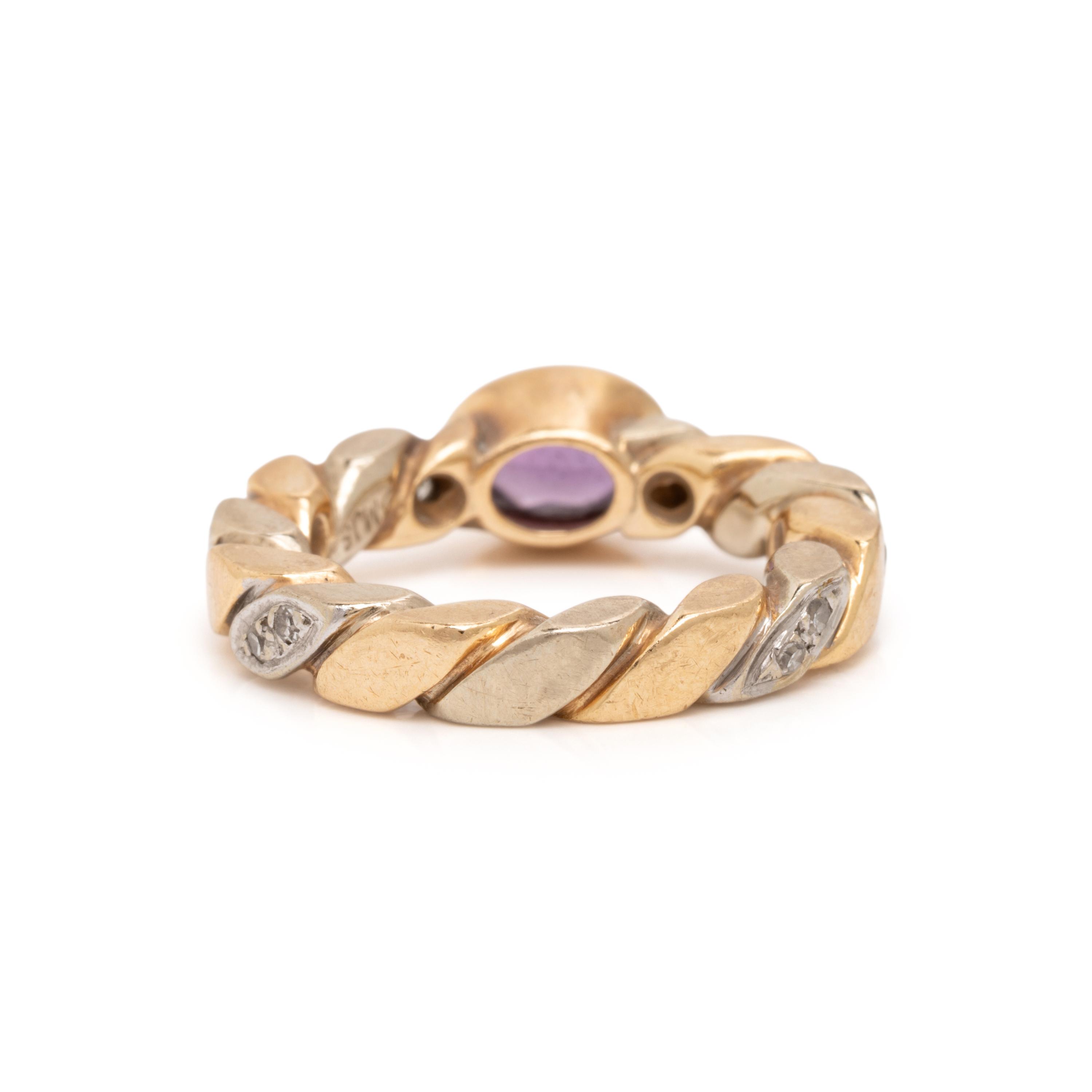 Set of Three Multigem and Bicolor Gold Rings