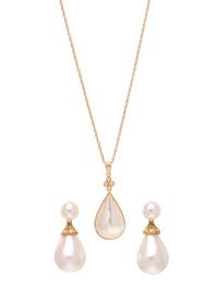 COLLECTION OF MABE PEARL AND DIAMOND JEWELRY