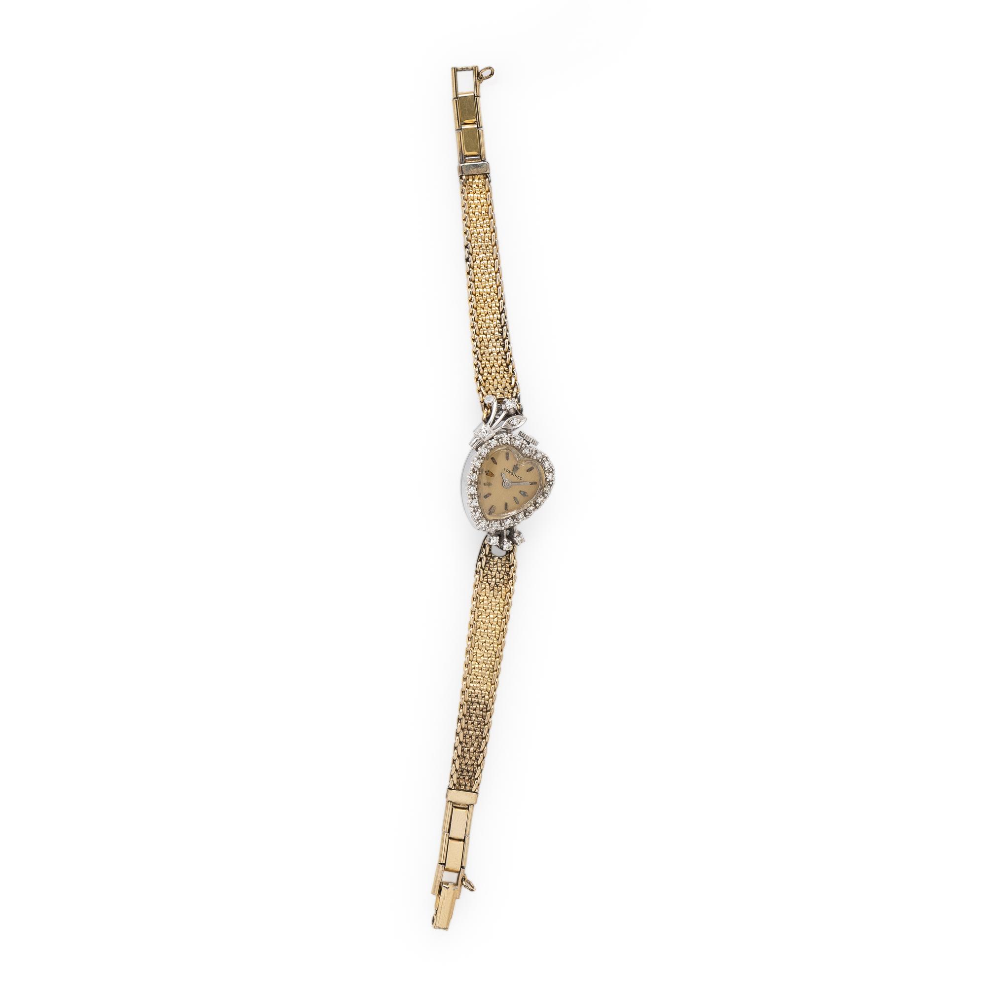 Longines, Bicolor Gold and Diamond Heart Watch