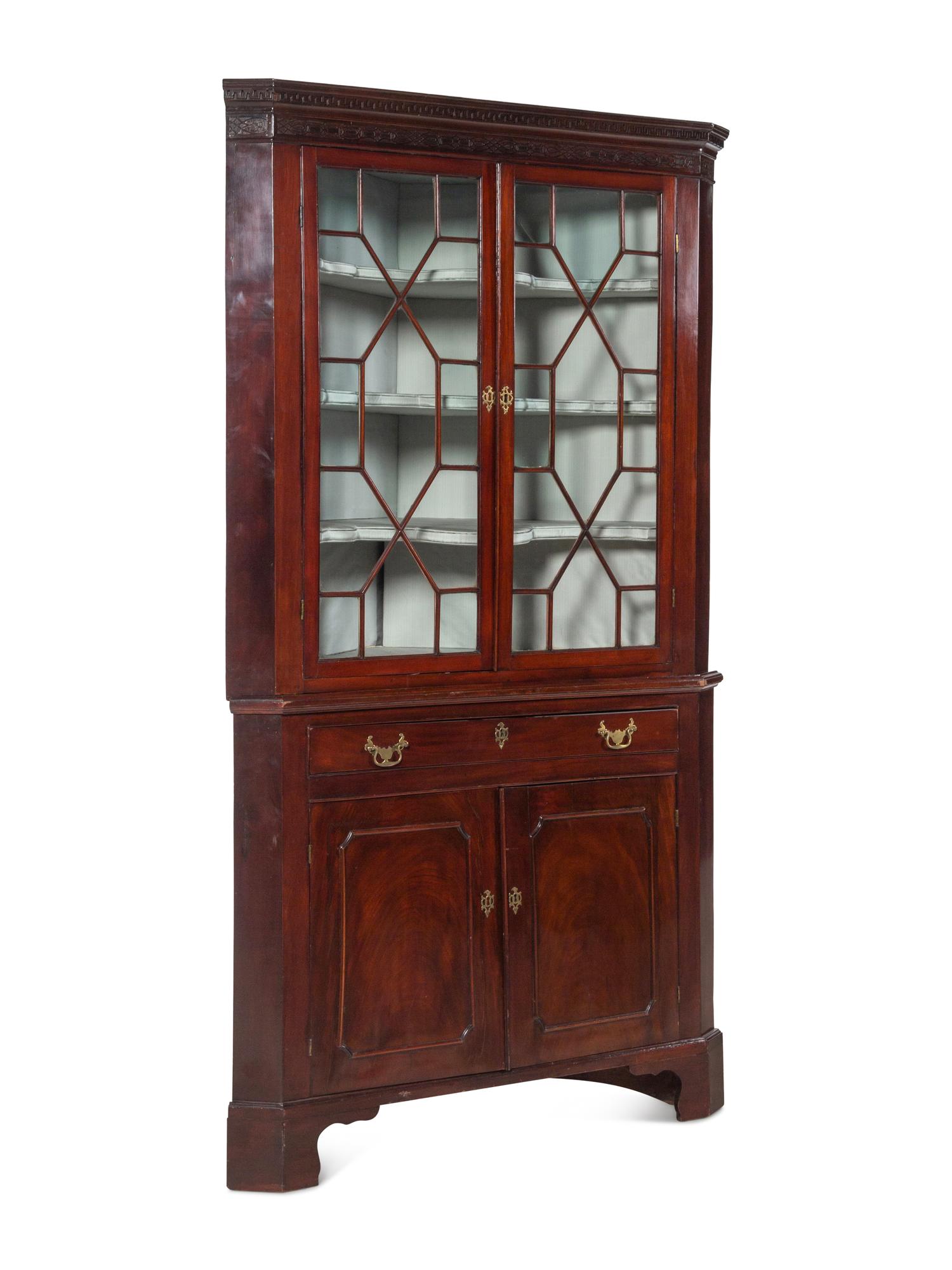 A George III Mahogany Corner Cabinet