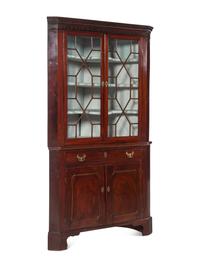 A George III Mahogany Corner Cabinet