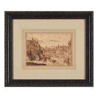Circle of Paul Bril (Flemish, 1554-1626) — Paysage Fluvial, une Église sur les Hauteurs