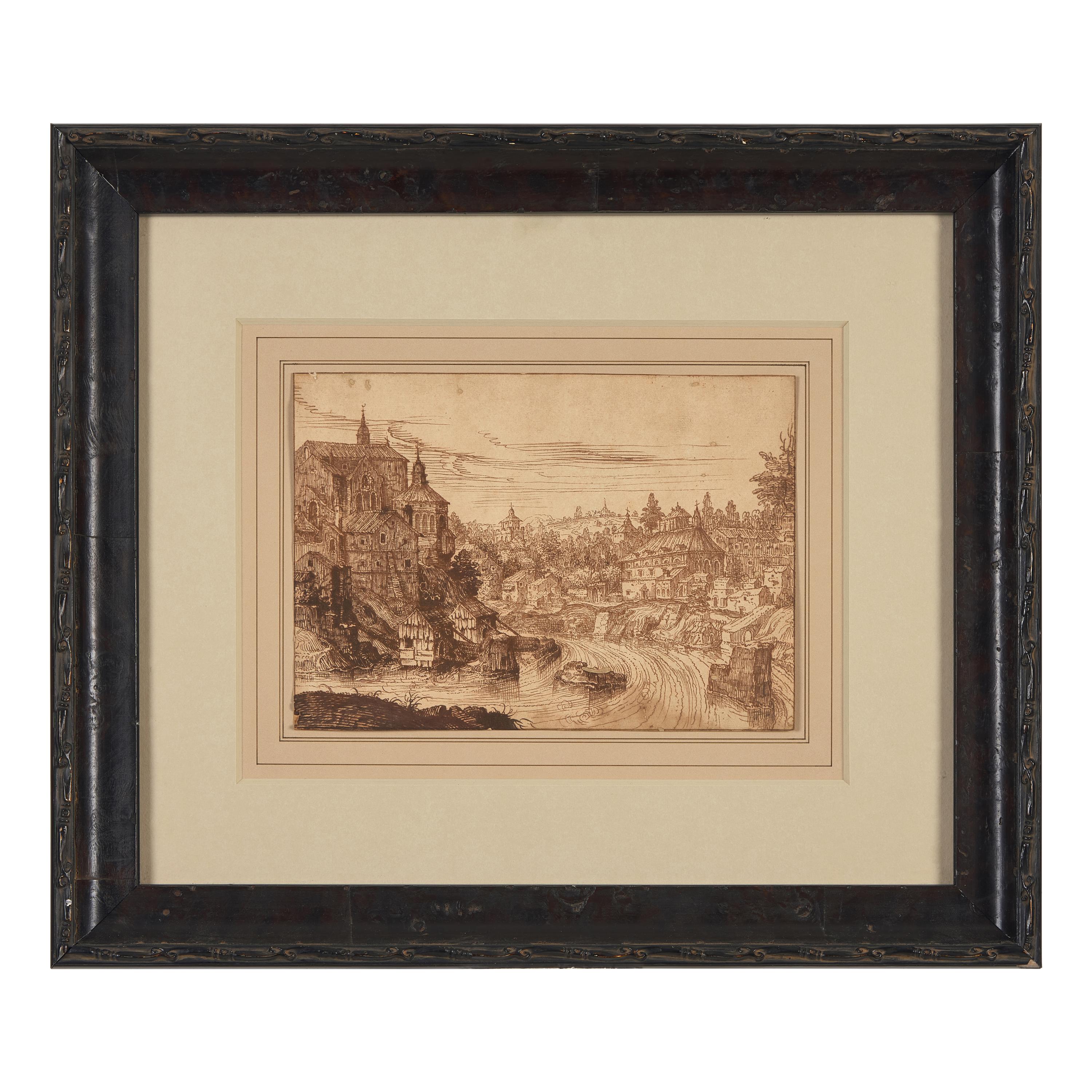 Circle of Paul Bril (Flemish, 1554-1626) — Paysage Fluvial, une Église sur les Hauteurs