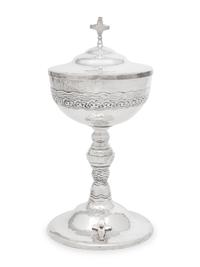 An American Silver, Parcel-Gilt and Diamond-Inset Covered Chalice