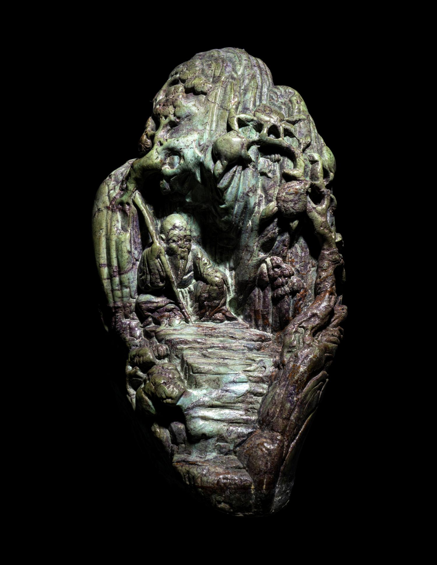 A Carved Turquoise Boulder