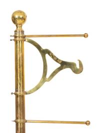 A Brass and Wood Valet Stand and a Brass Garment and Shoe Stand