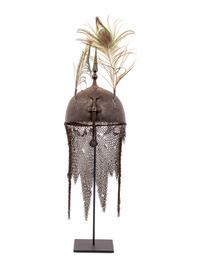 A Persian Khula Khud Helmet with Shield and Sword