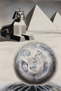 PAUL, Frank R. (1884-1963). Original artwork for interior illustration from Forecast . 1952.