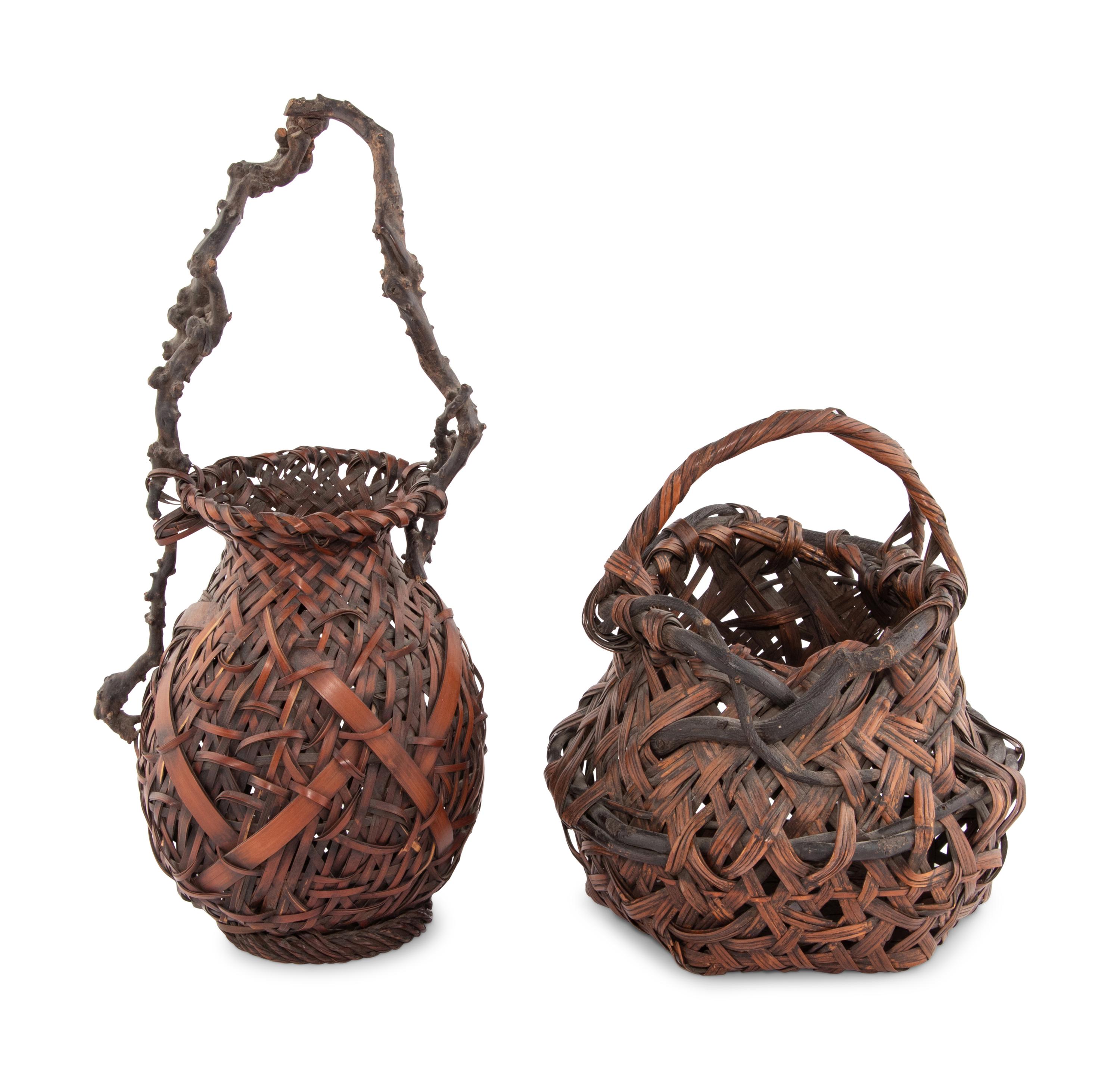 Two Japanese Baskets and a Rootwood Hibachi