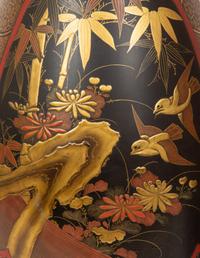A Pair of Japanese Lacquered-Porcelain Baluster Vases