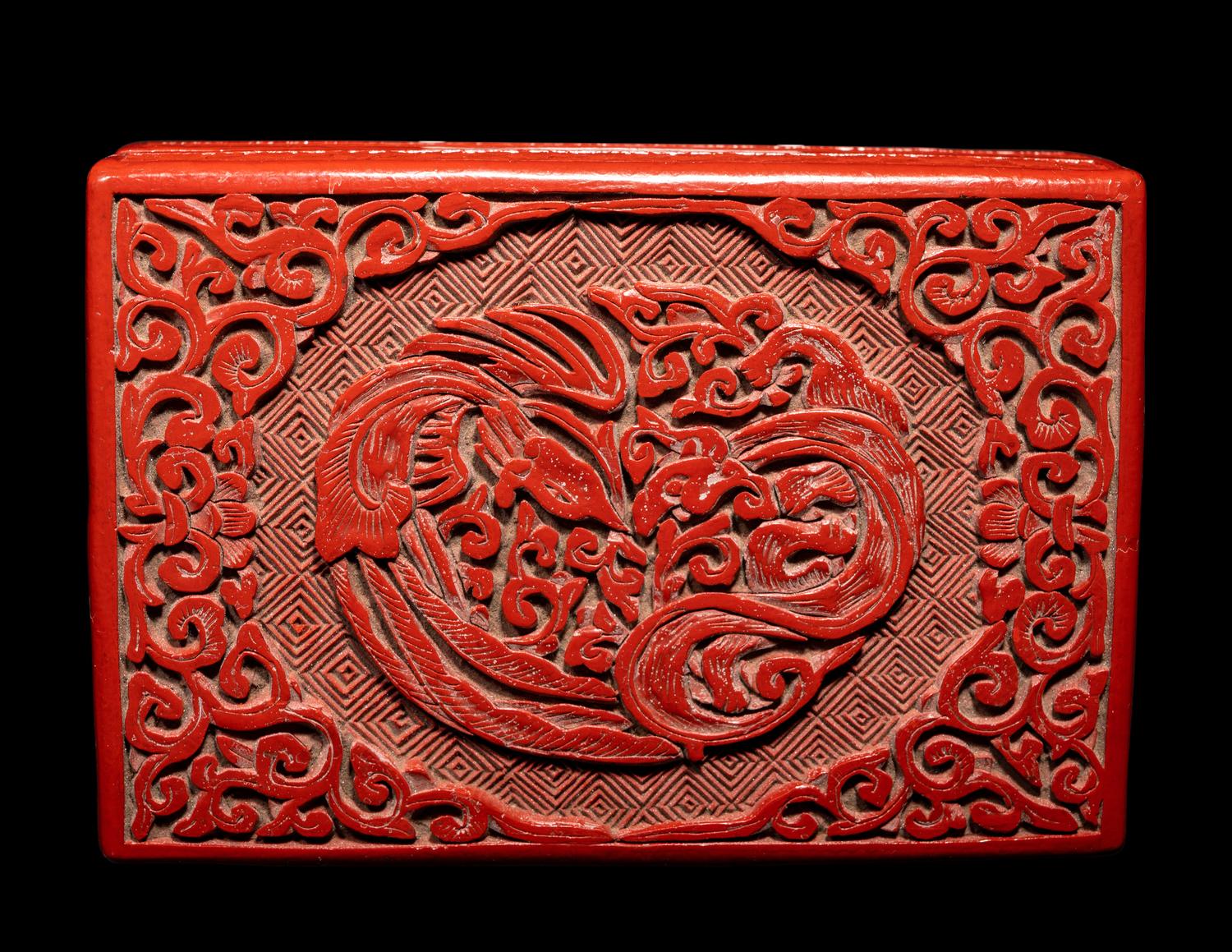 Three Chinese Cinnabar Lacquer Covered Boxes