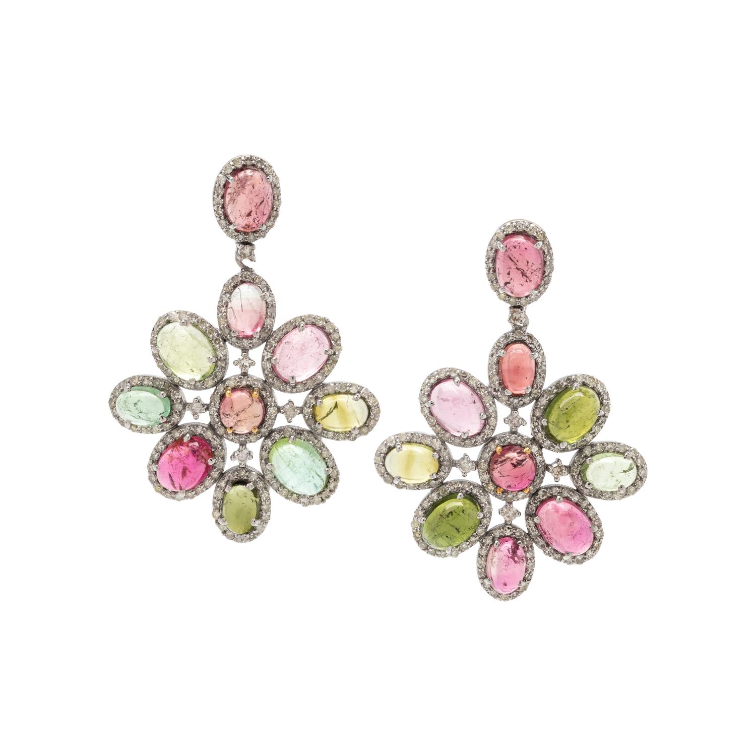 TOURMALINE AND DIAMOND EARRINGS