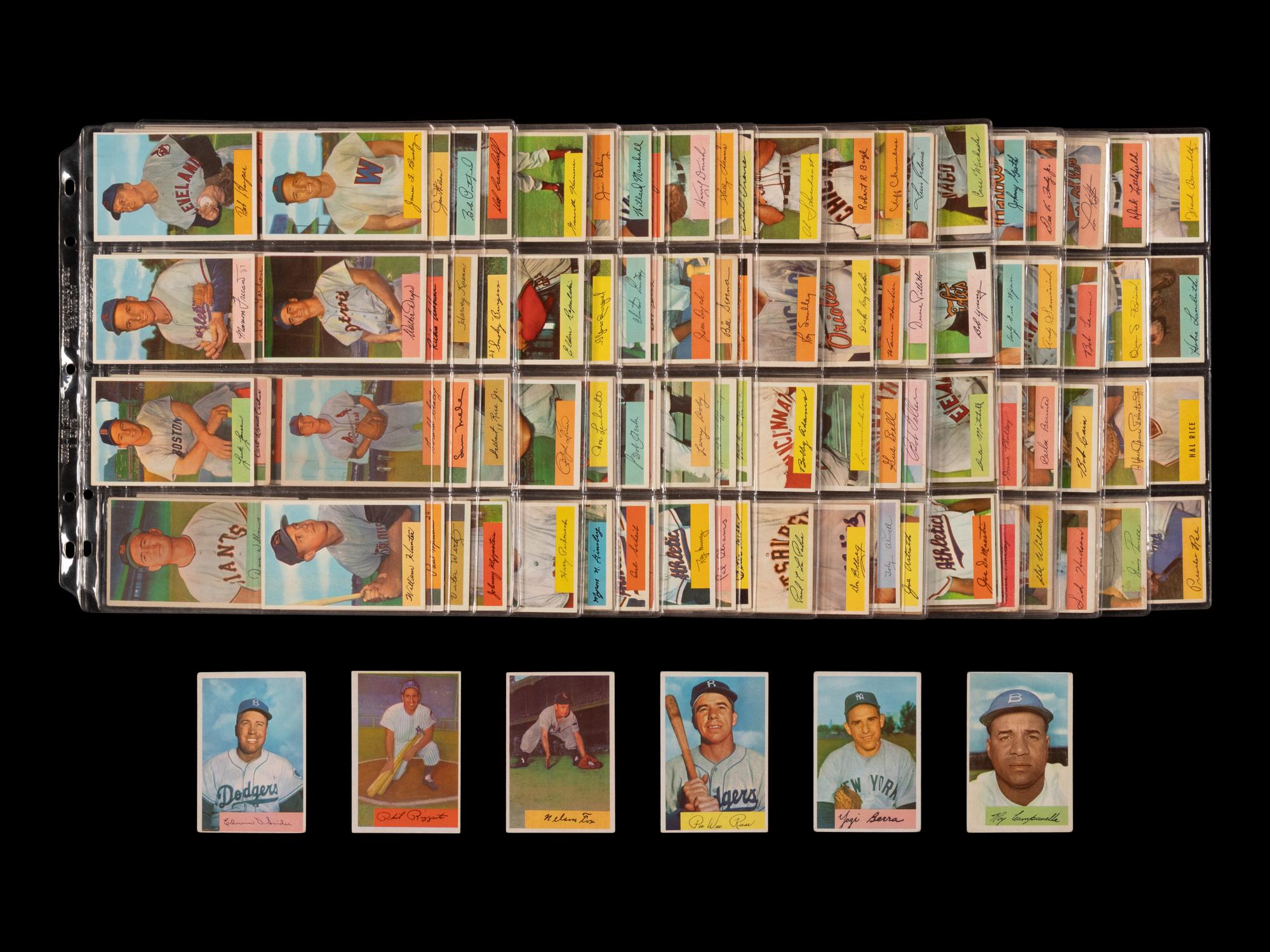 A Near Set of 1954 Bowman Baseball Cards (221/224)