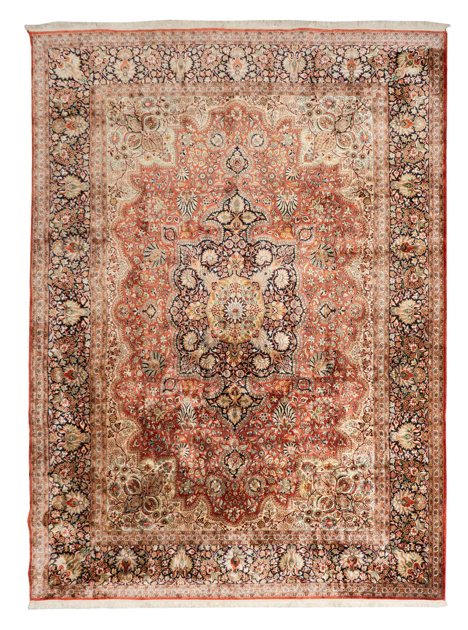 An Indo-Kashan Silk and Wool Rug