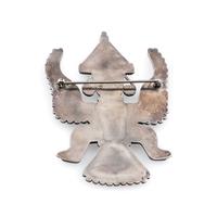 Zuni Silver and Mosaic Inlay Knifewing Pin / Brooch