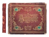 [CIVIL WAR]. Autograph book identified to Lucritia Taft Flagg, featuring signatures of assorted 19th-century figures including D.L. MOODY, Lewis CASS, Charles SUMNER, William H. SEWARD, and others.