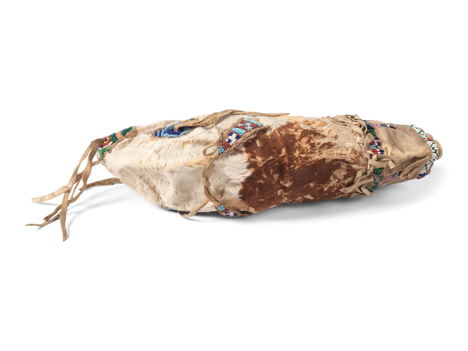 Sioux Beaded Hide Calf Head Bag