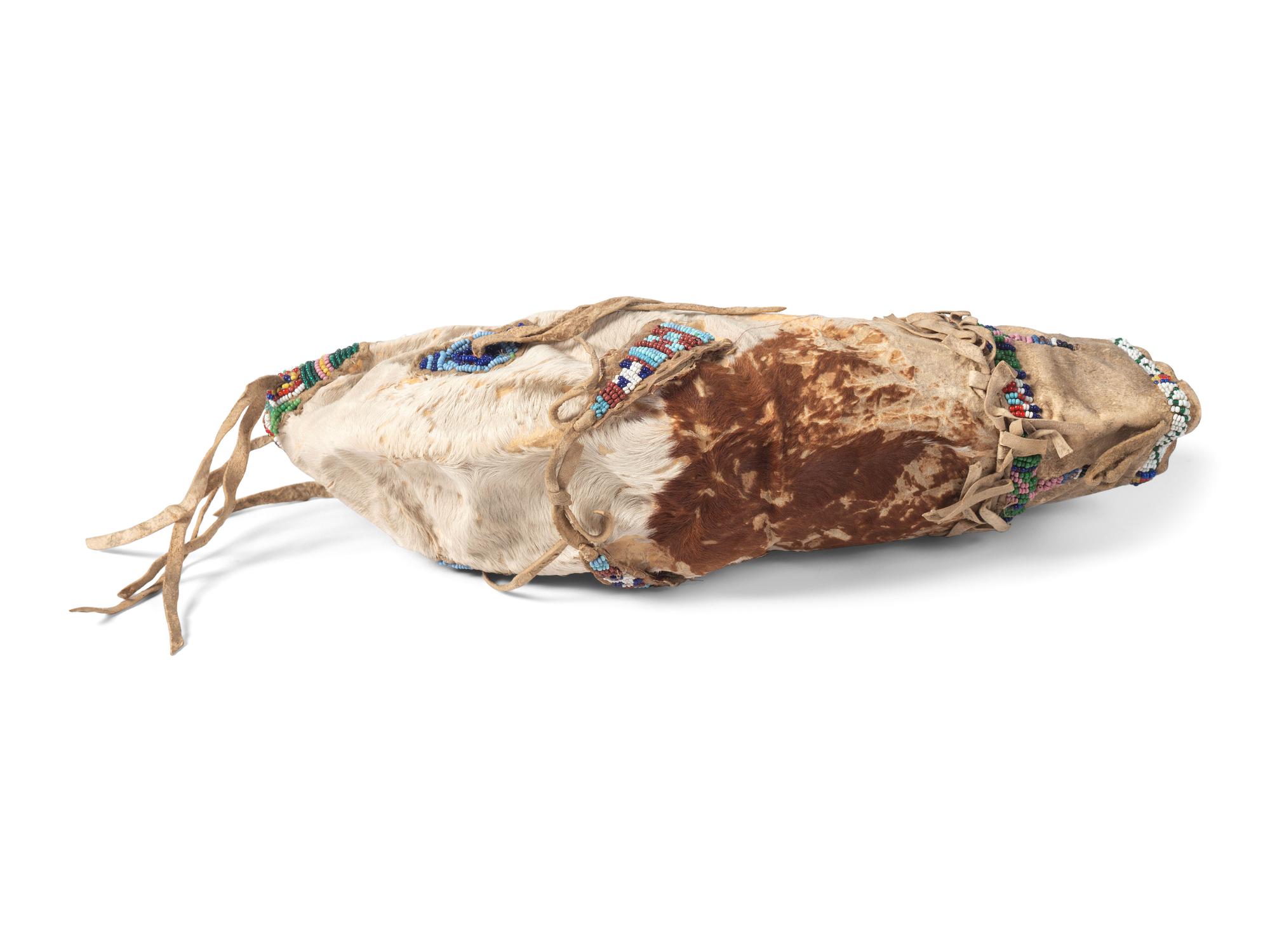 Sioux Beaded Hide Calf Head Bag