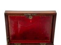 A Victorian Brass Bound Rosewood Jewelry Box