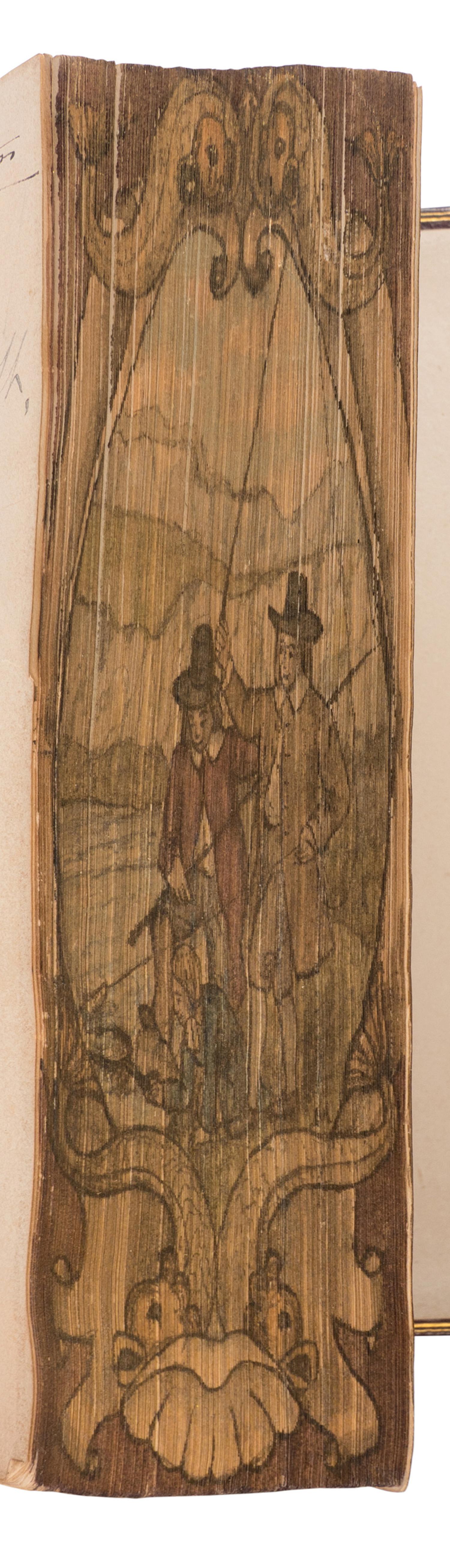[ANGLING - FORE-EDGE PAINTINGS]. WALTON, Izaak (1593-1683) and Charles COTTON (1630-1687). The Complete Angler [and] The Lives of Dr. John Donne, Sir Henry Wotton, Mr. Richard Hooker, Mr. George Sanderson . London: John Major, 1824, 1825.