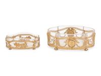 Two French Gilt Metal and Glass Bowls