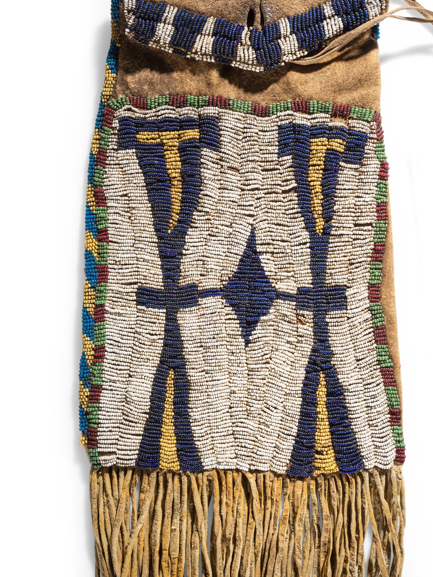 Ute Beaded Buffalo Hide Pouch