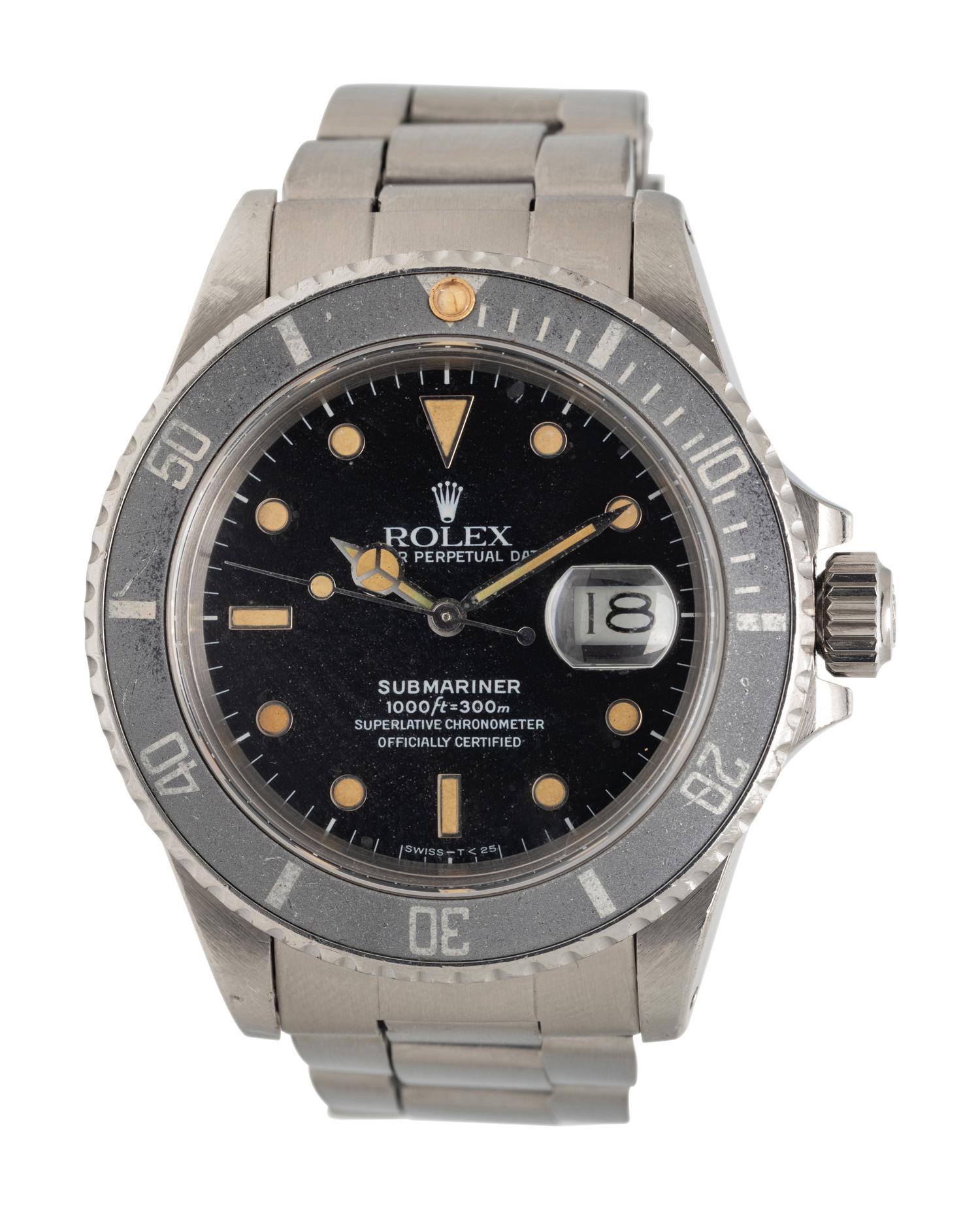 ROLEX, REF. 16800 STAINLESS STEEL 'GHOST BEZEL SUBMARINER' WATCH