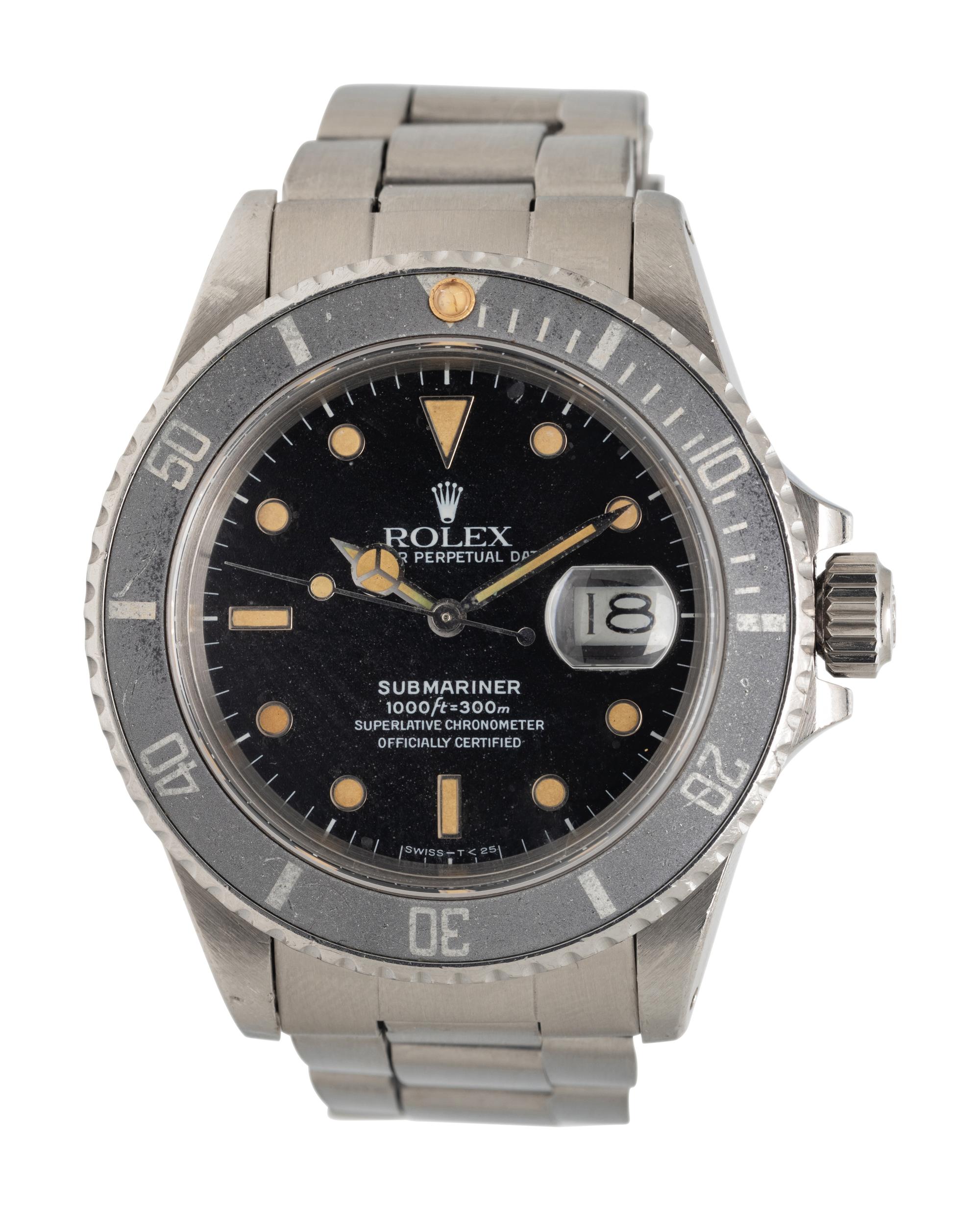 ROLEX, REF. 16800 STAINLESS STEEL 'GHOST BEZEL SUBMARINER' WATCH