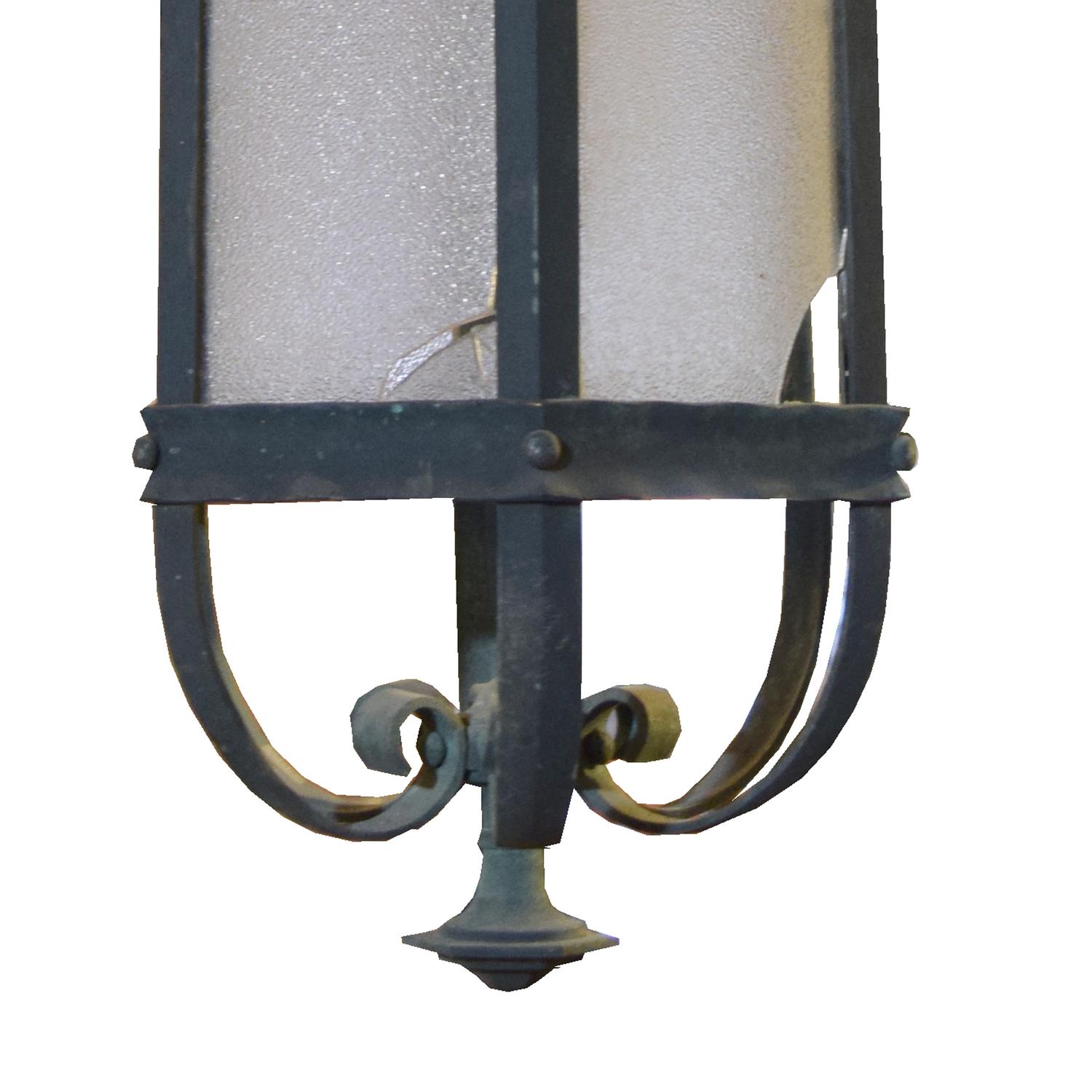 A Bronze Light Fixture 10.5" W x 10.5" D x 28" H — Argentina, Circa 1920