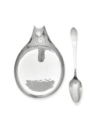 An Arts & Crafts Silver Spoon and Silver-Plated Tray