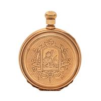 WALTHAM, 14K YELLOW GOLD HUNTER CASE POCKET WATCH