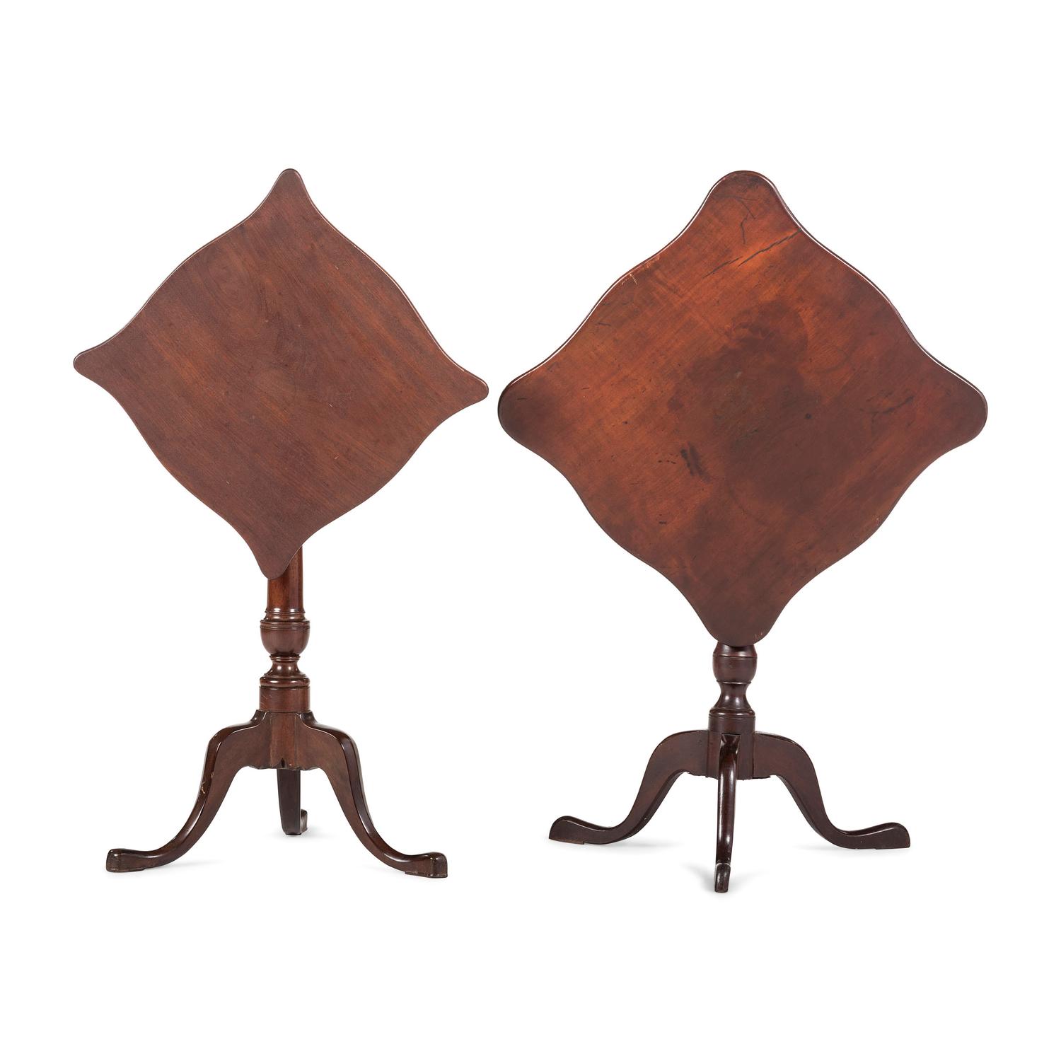 A Federal Figured Mahogany Handkerchief Tilt-Top Candlestand