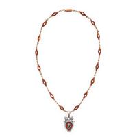 VICTORIAN, DIAMOND, SEED PEARL, AND ENAMEL MOURNING NECKLACE
