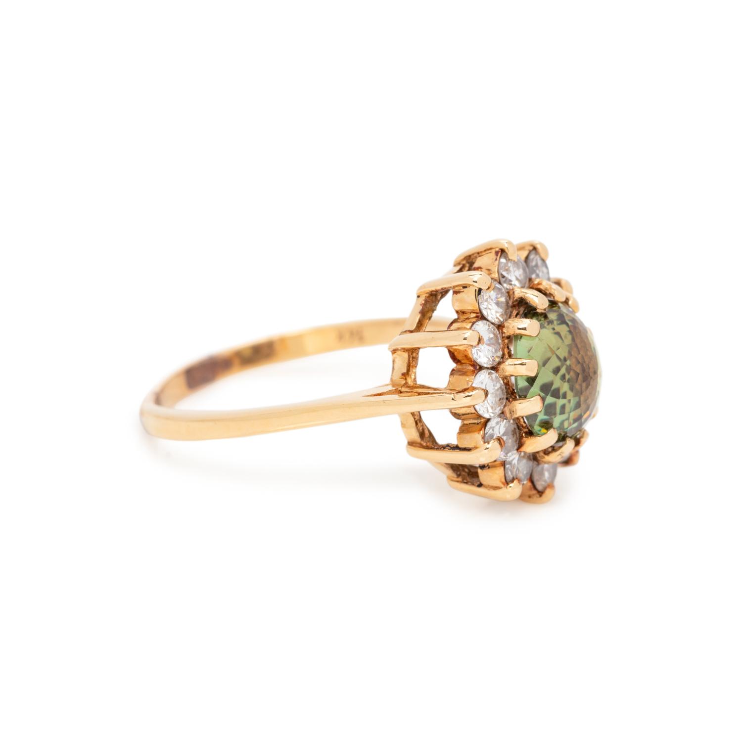 SPHENE AND DIAMOND RING