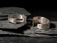 Sterling Silver and Coral Cuff Bracelets