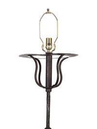 A Pair of Italian Wrought Iron Scrollwork Based Floor Lamps — 19th/20th Century