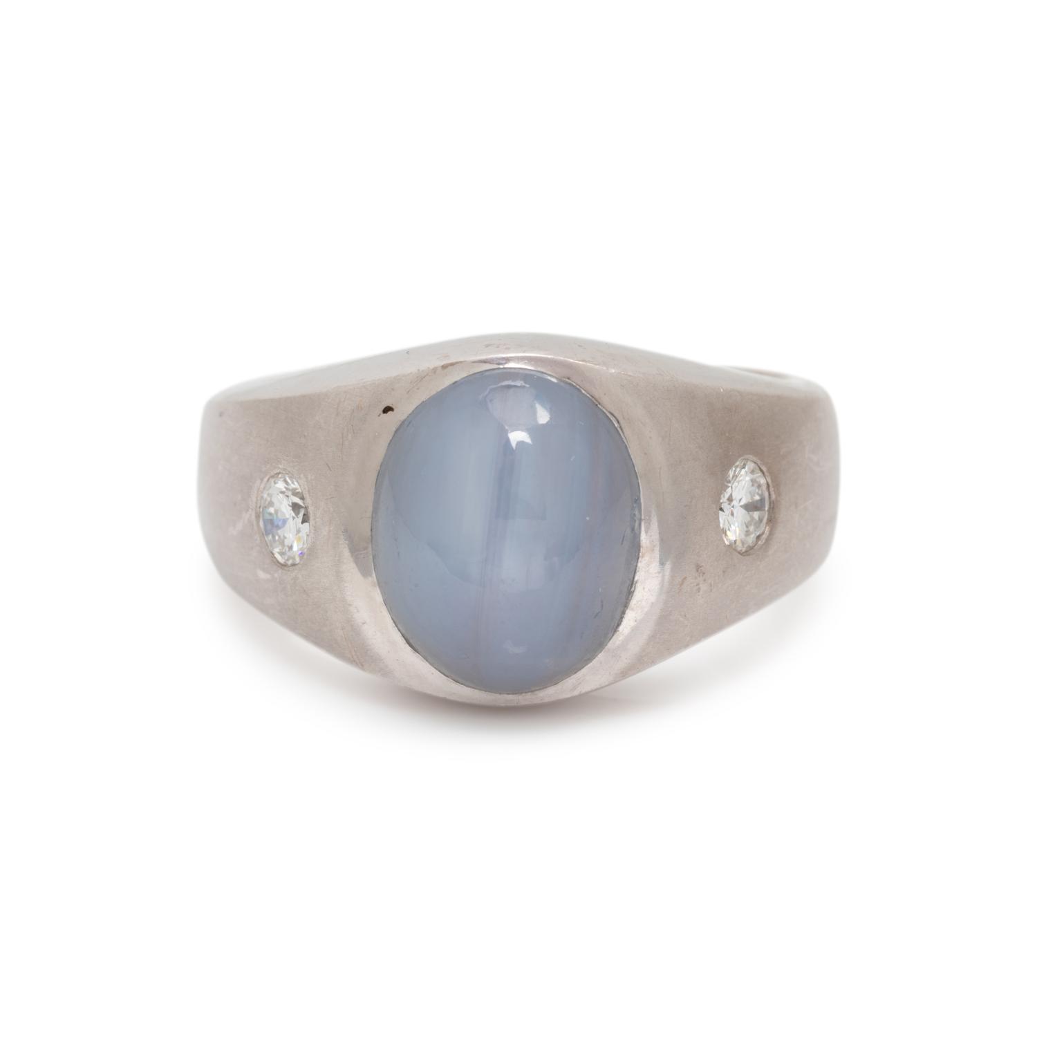 STAR SAPPHIRE AND DIAMOND RING