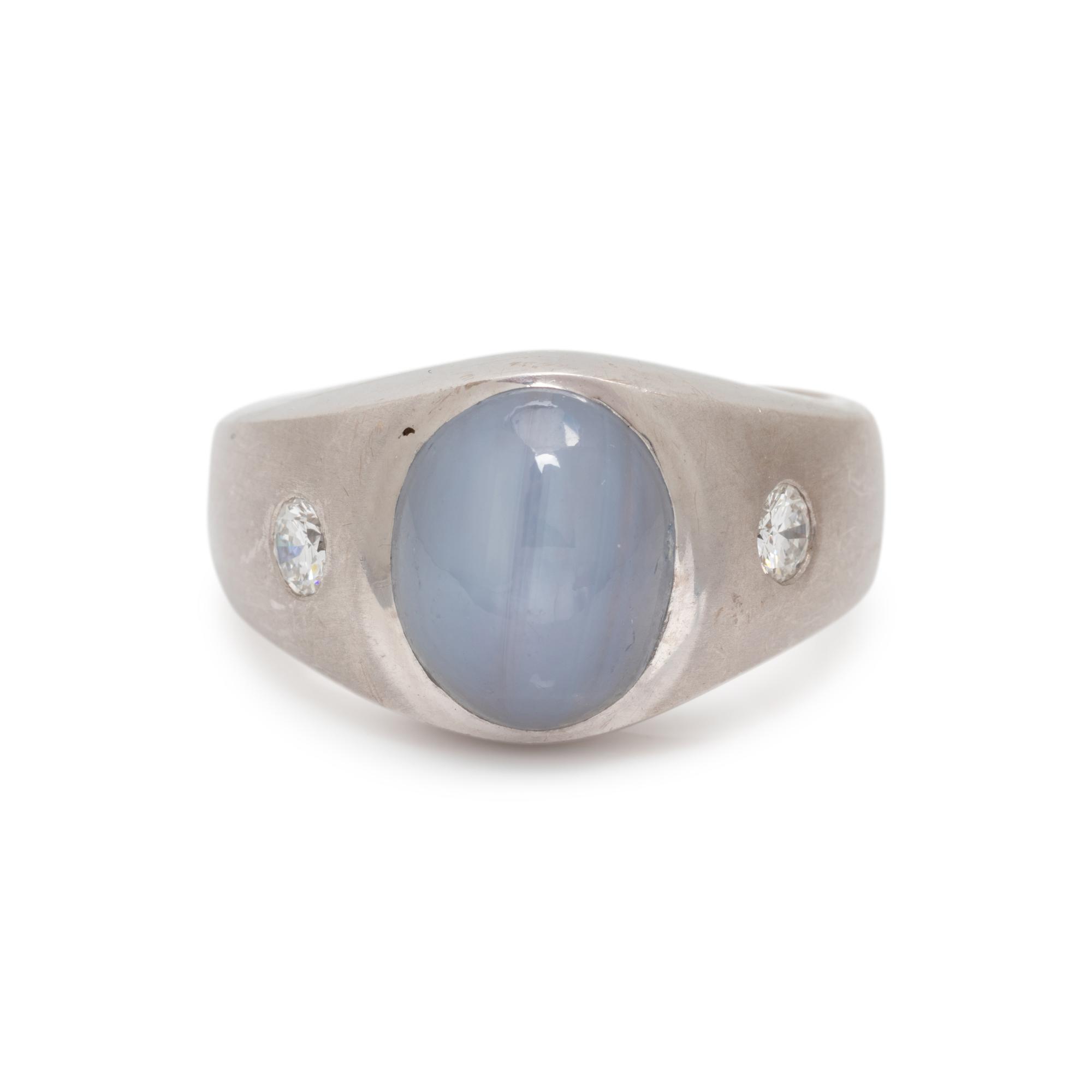 STAR SAPPHIRE AND DIAMOND RING