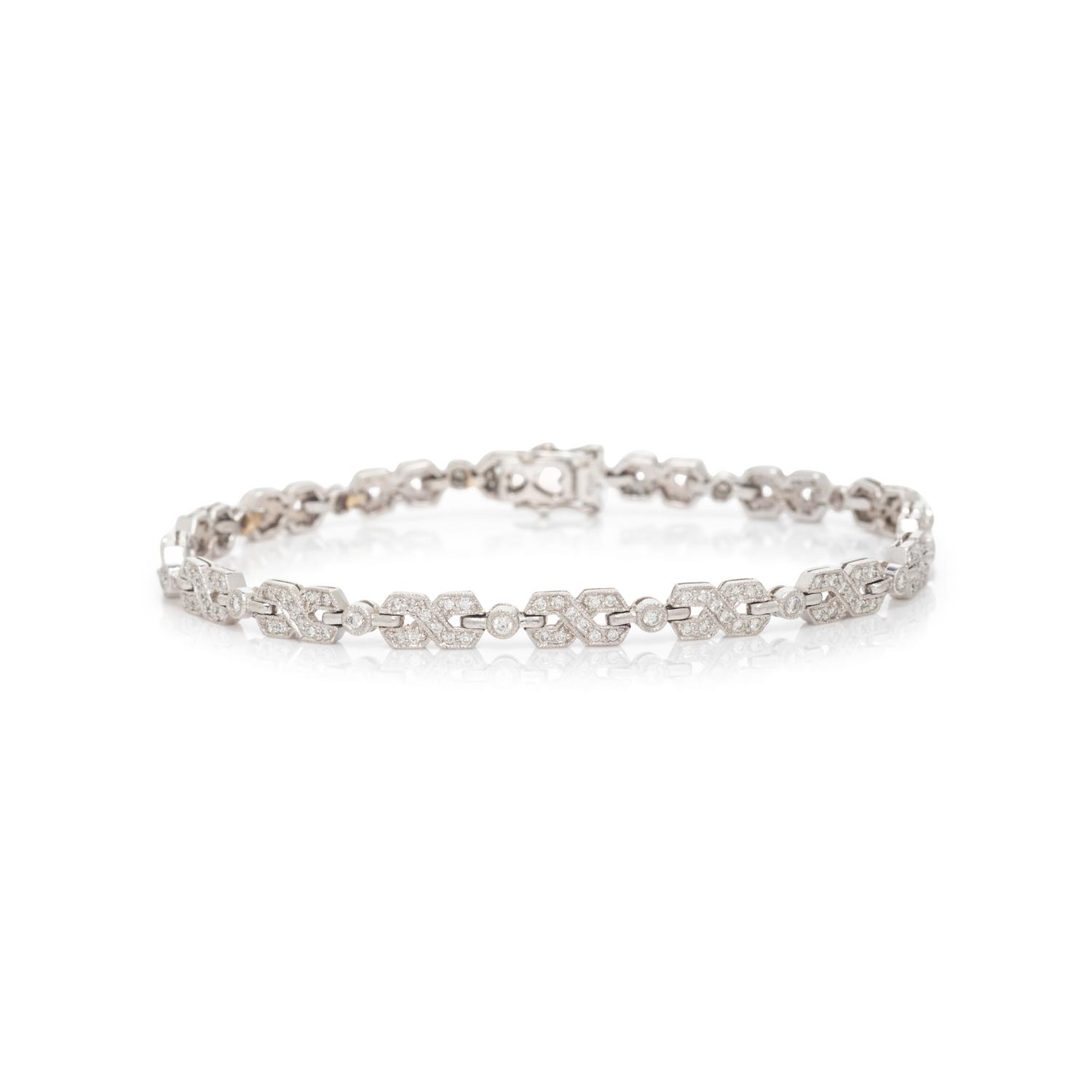 PLATINUM AND DIAMOND BRACELET