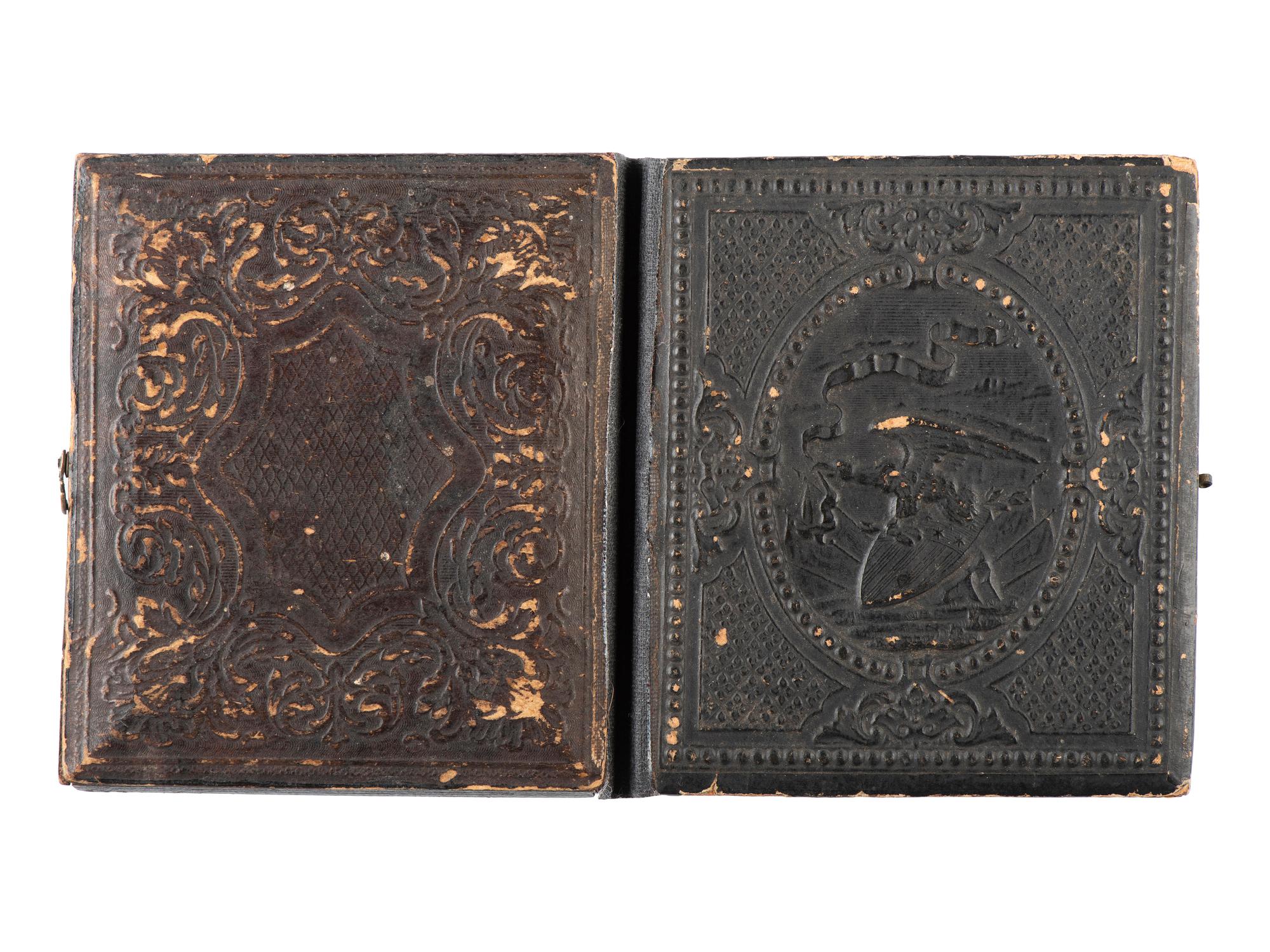 [CIVIL WAR - PHOTOGRAPHY]. Sixth plate ambrotype of an armed Confederate private. N.p.: N.p., [ca 1861-1865].