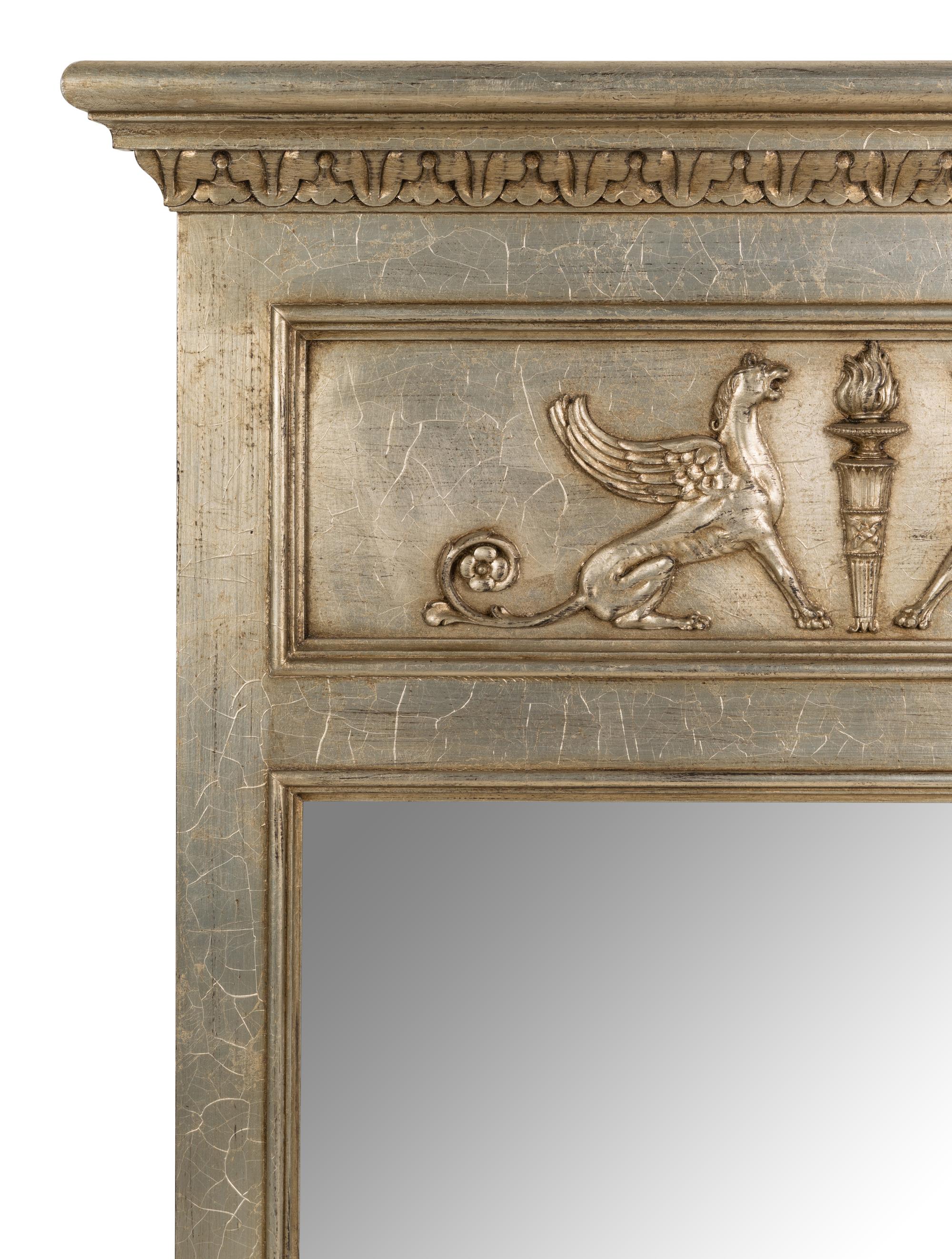 An Empire Style Silvered Wood Mirror